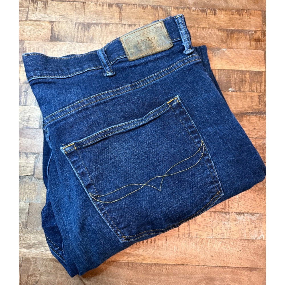 Polo Ralph Lauren Hampton Relaxed Straight Jeans Mens 44x30 Dark Wash Denim Blue
